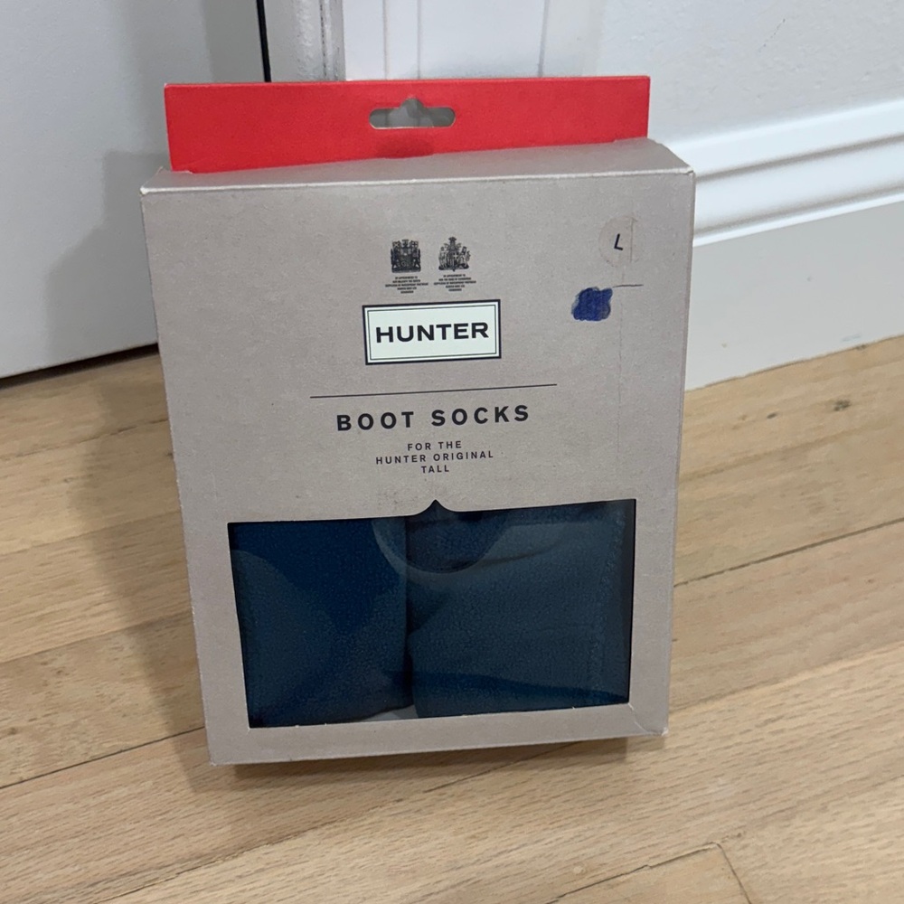 Hunter Blue Boot Socks Large